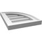 Ekena Millwork Quarter Round Top Right Surface Mount PVC Gable Vent w/ 2"W x 2"P Brickmould Sill Frame, 12"W x 16"H GVPQR12X1603SN - alternate 4